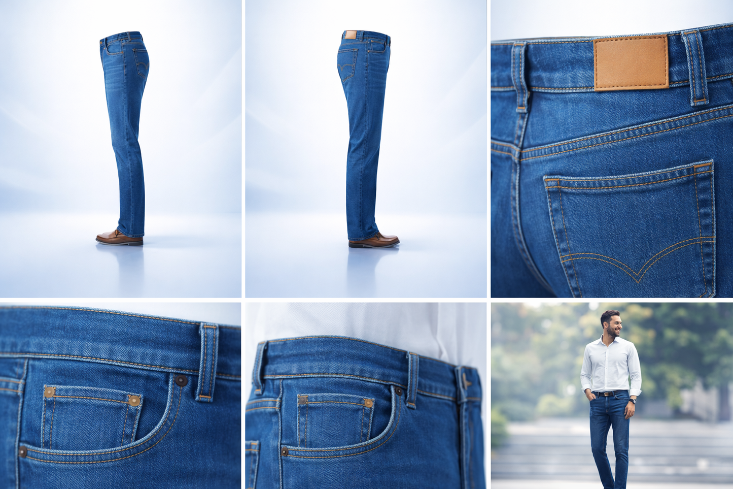 Blue Shades Jeans - Men’s Straight Fit Denim Jeans – Export Quality Blue Jeans for Men