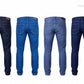 Pack of 4 Men’s Straight Fit Denim Jeans – Export Quality Jeans - Charcoal Black, Medium Blue, Dark Blue, Dark Indigo Blue
